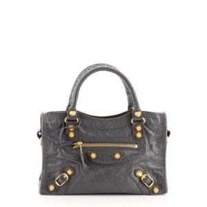 BALENCIAGA CITY GIANT STUDS BAG LEATHER MINI